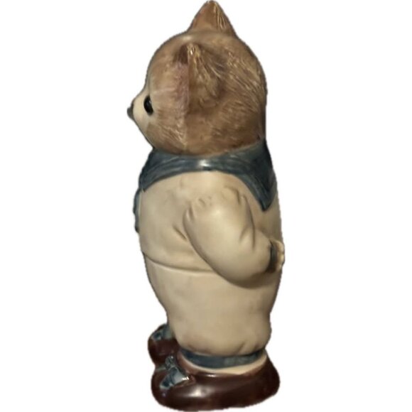 Vintage Global Art Japan Sailor Cat Figurine 5" Hand Painted Ceramic Kitty Rare - Picture 4 of 6